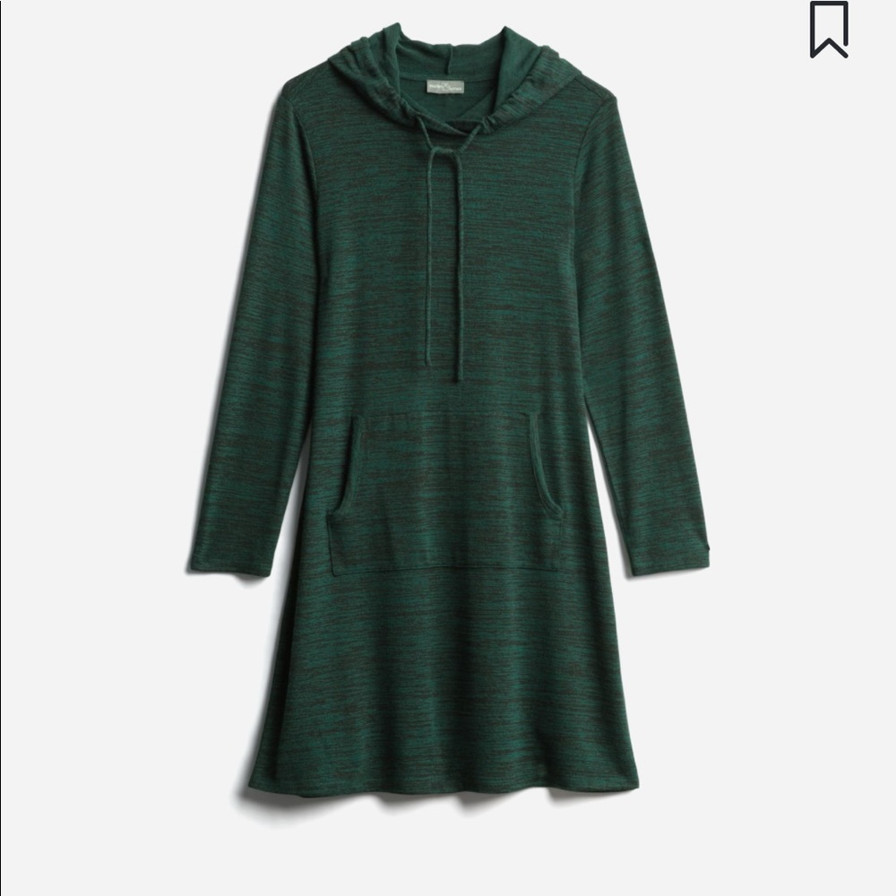 Space dye hooded lounge dress with pocket